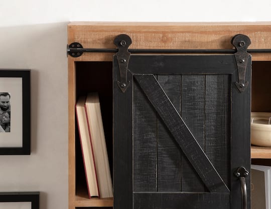 Kate and Laurel Cates Wood Sliding Barn Door Wall Storage Cabinet